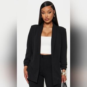 Elegant Black Women's Blazer Black Oversized